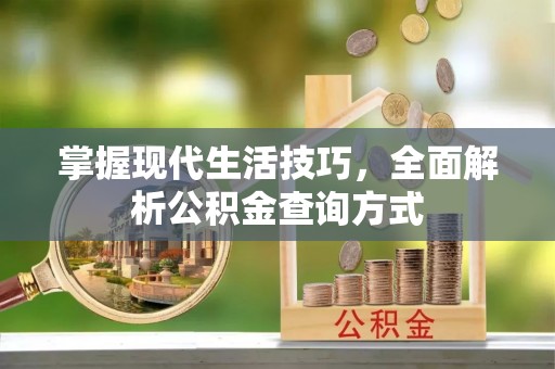 海安掌握现代生活技巧，全面解析公积金查询方式