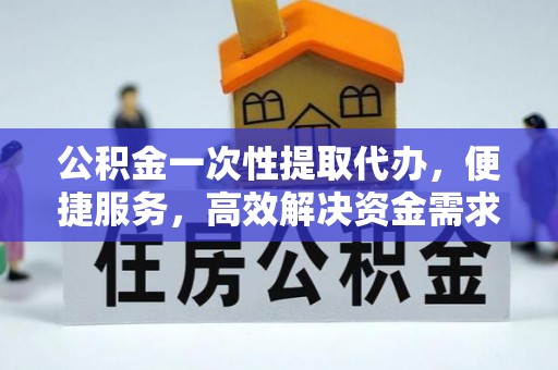 海安公积金一次性提取代办，便捷服务，高效解决资金需求