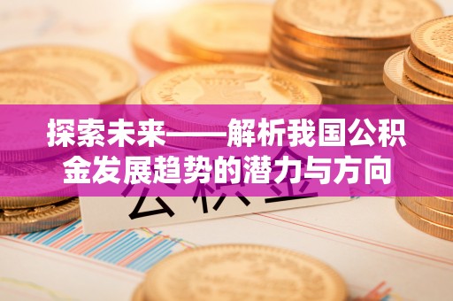 海安探索未来——解析我国公积金发展趋势的潜力与方向